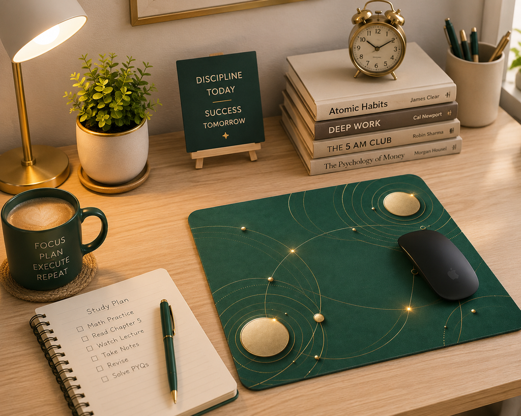 Elegant Emerald and Gold Orbits