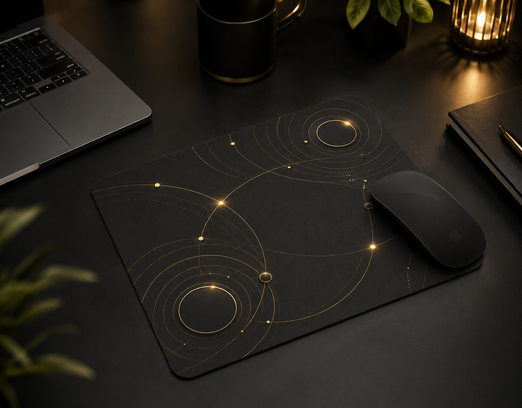 Cosmic Elegance in Gold and Black